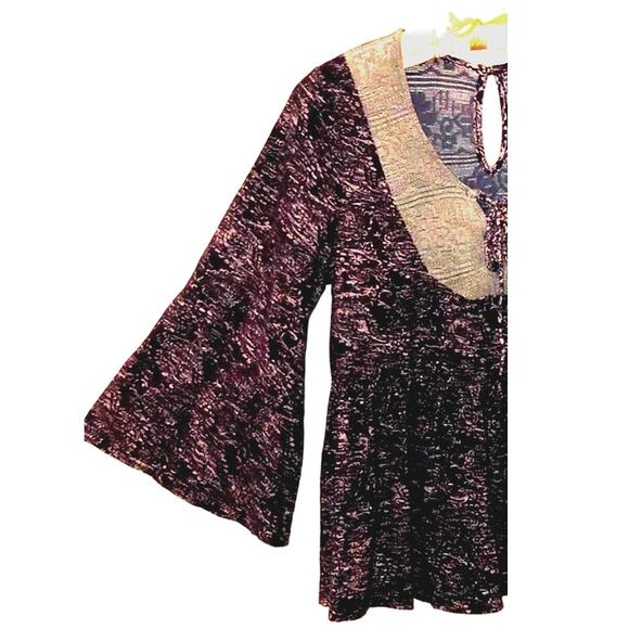 Anthropologie Akemi + Kin Indigo Blue Marcella Peasant Top size S - Picture 7 of 9